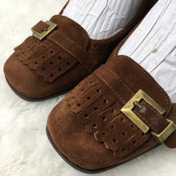 Stuart Weitzman Brown Suede Heels Size 4 1/2 - Picture 3 of 13